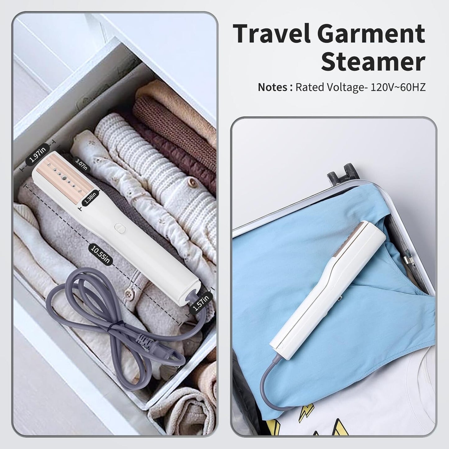 Steamer for Clothes - Travel Iron Steamer,Portable Mini Handheld Garment Steamer