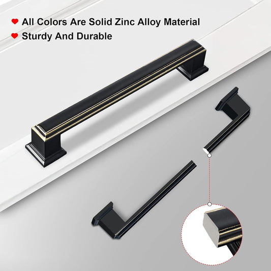 7-1/2 Inch Antique Copper Cabinet Pulls: 20 Pack Modern Vintage Zinc Alloy