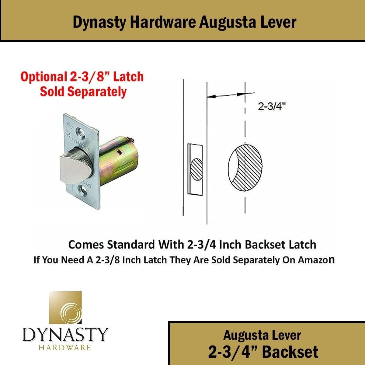 Dynasty Hardware AUG-30-26D Grade 2 Commercial Duty Passage Lever, ADA, Satin
