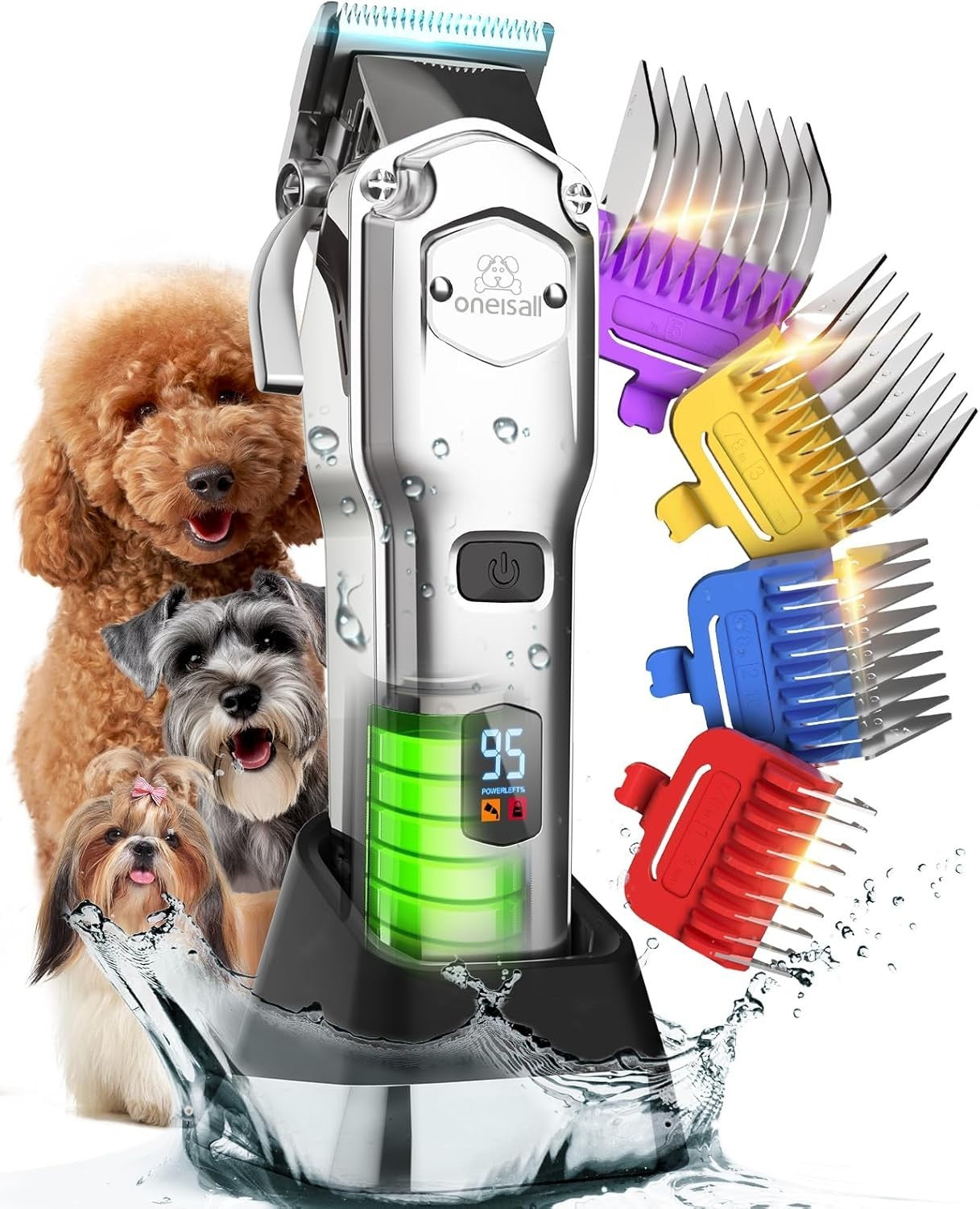 oneisall Dog Clippers for Grooming Thick Hair Professional,Cordless/Low Noise