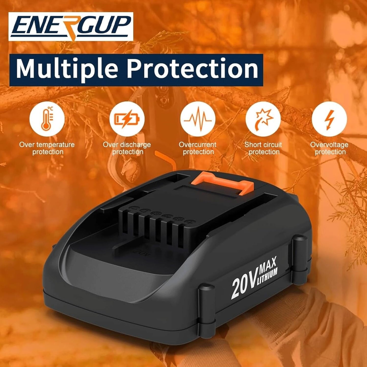 Energup 2Pack 20Volt Reoplace for Wor 20V Battery and Charger Kit, Compatible