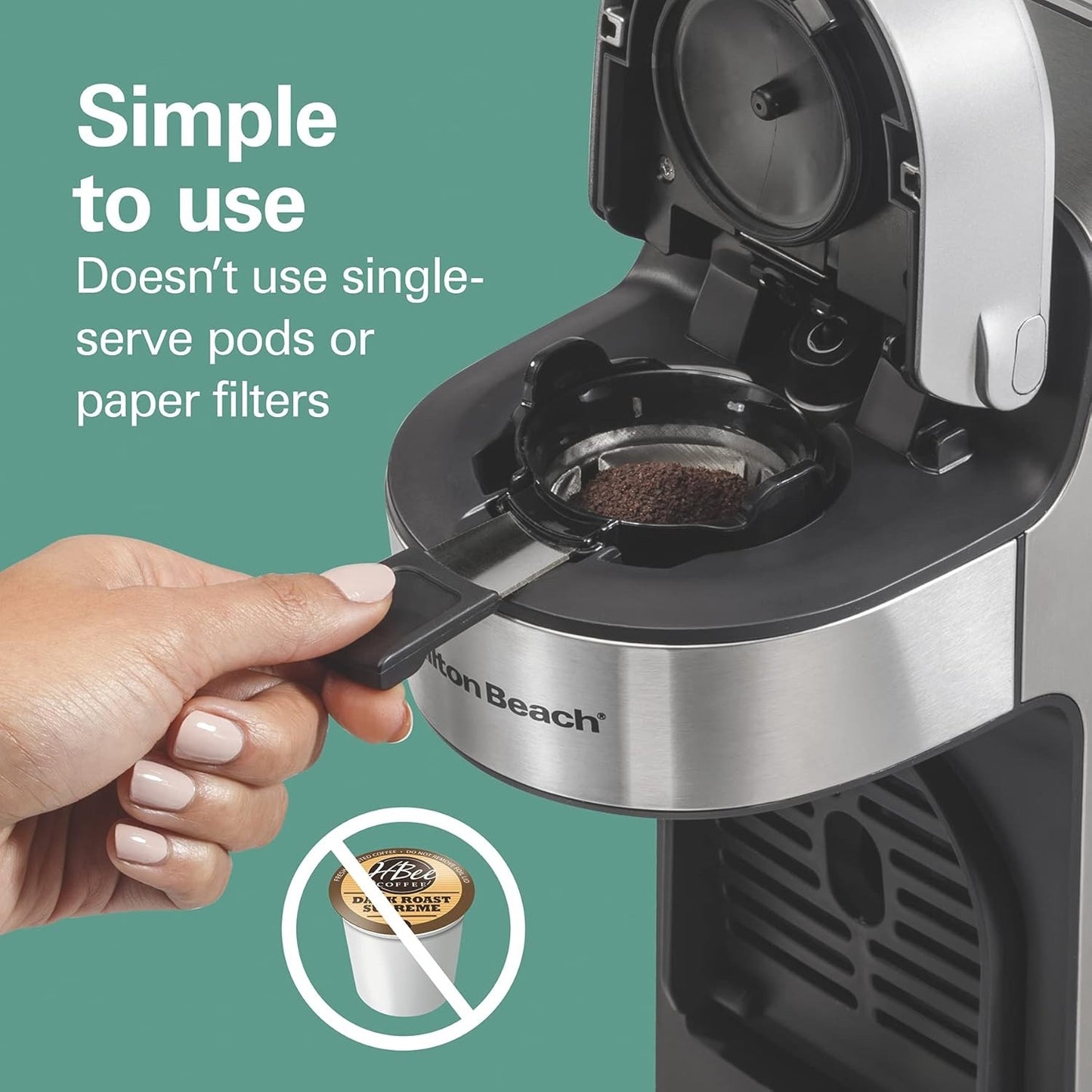 Hamilton Beach The Scoop Single Serve Coffee Maker & Fast Grounds