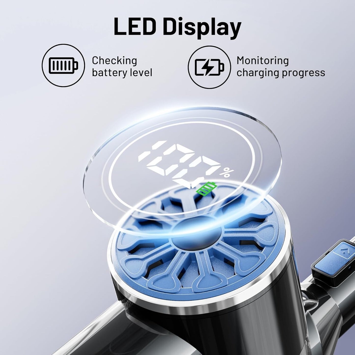Cordless Vacuum Cleaner with Self-Standing, LED Screen Stick Vacuum Cleaners