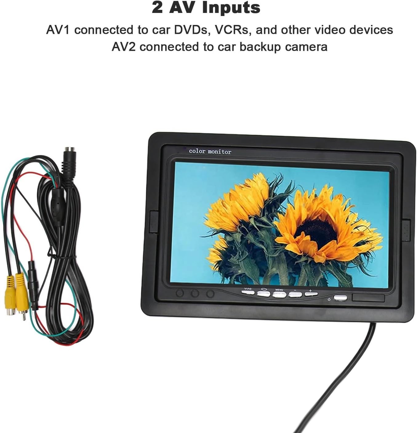 Car Monitor, Rearview Camera Monitor Support Screen Rotating Car Monitor Screen