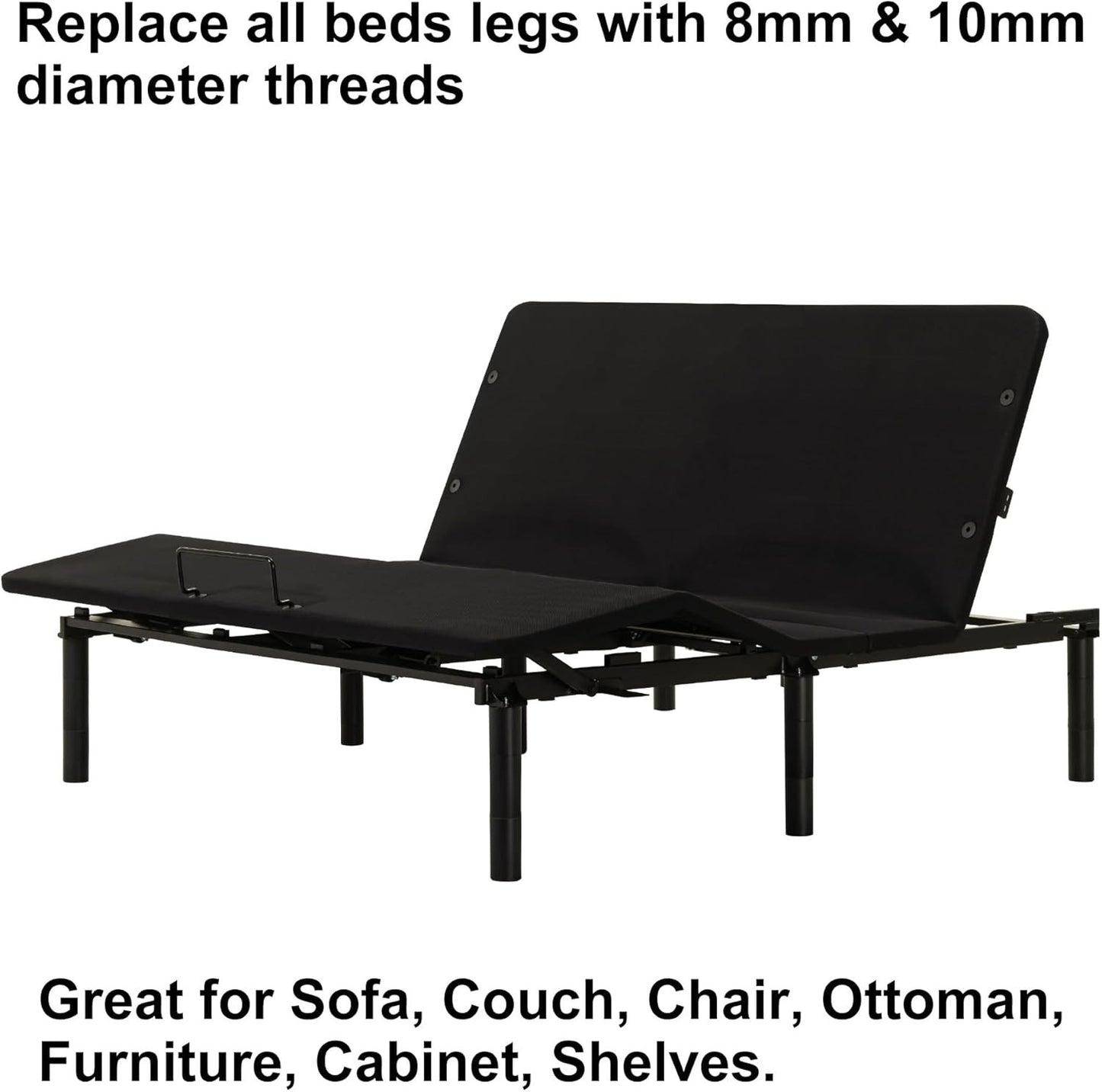 11 Inch Bed Legs for Adjustable Bed Base Frame,Screw in Furniture Replacement
