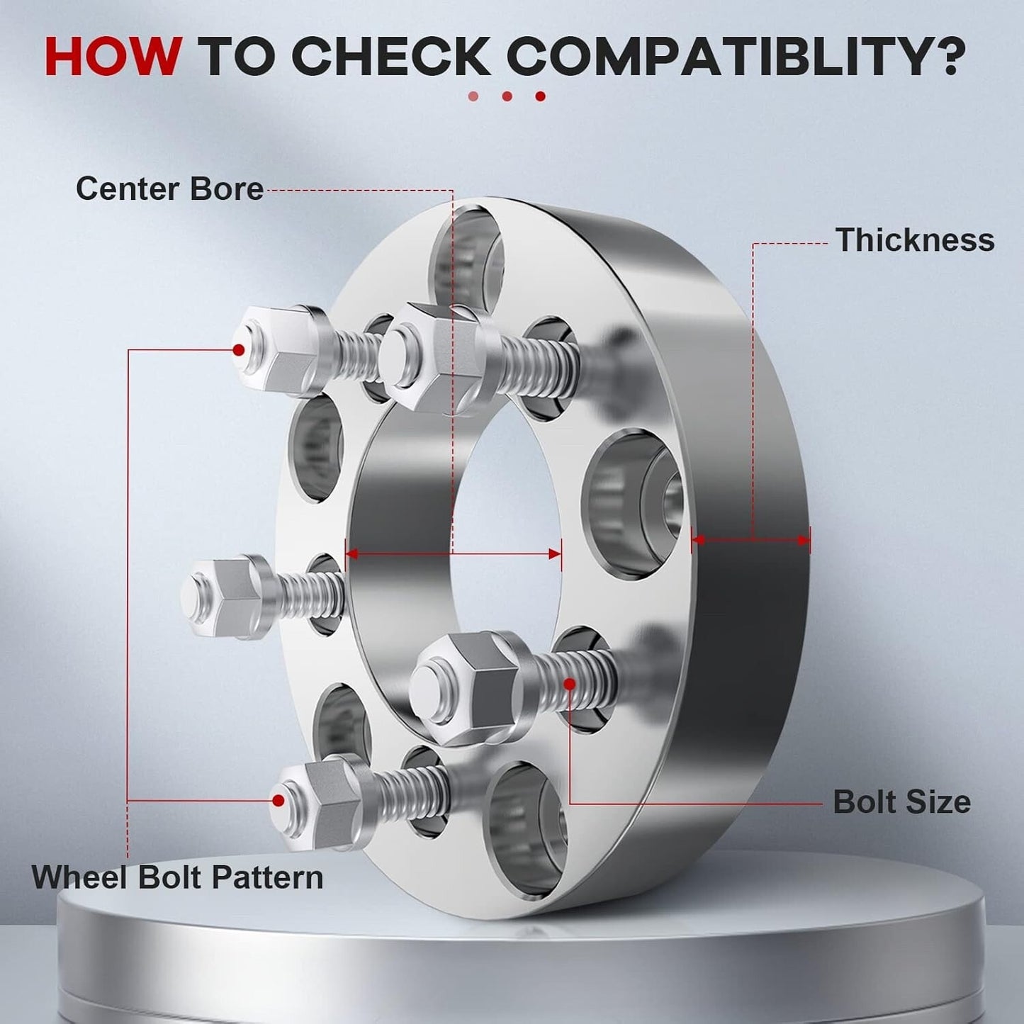 cciyu 2.5 inch Wheel Spacers 5x4.75 70.5mm Bore with 12x1.5 Lug Nuts Adapters