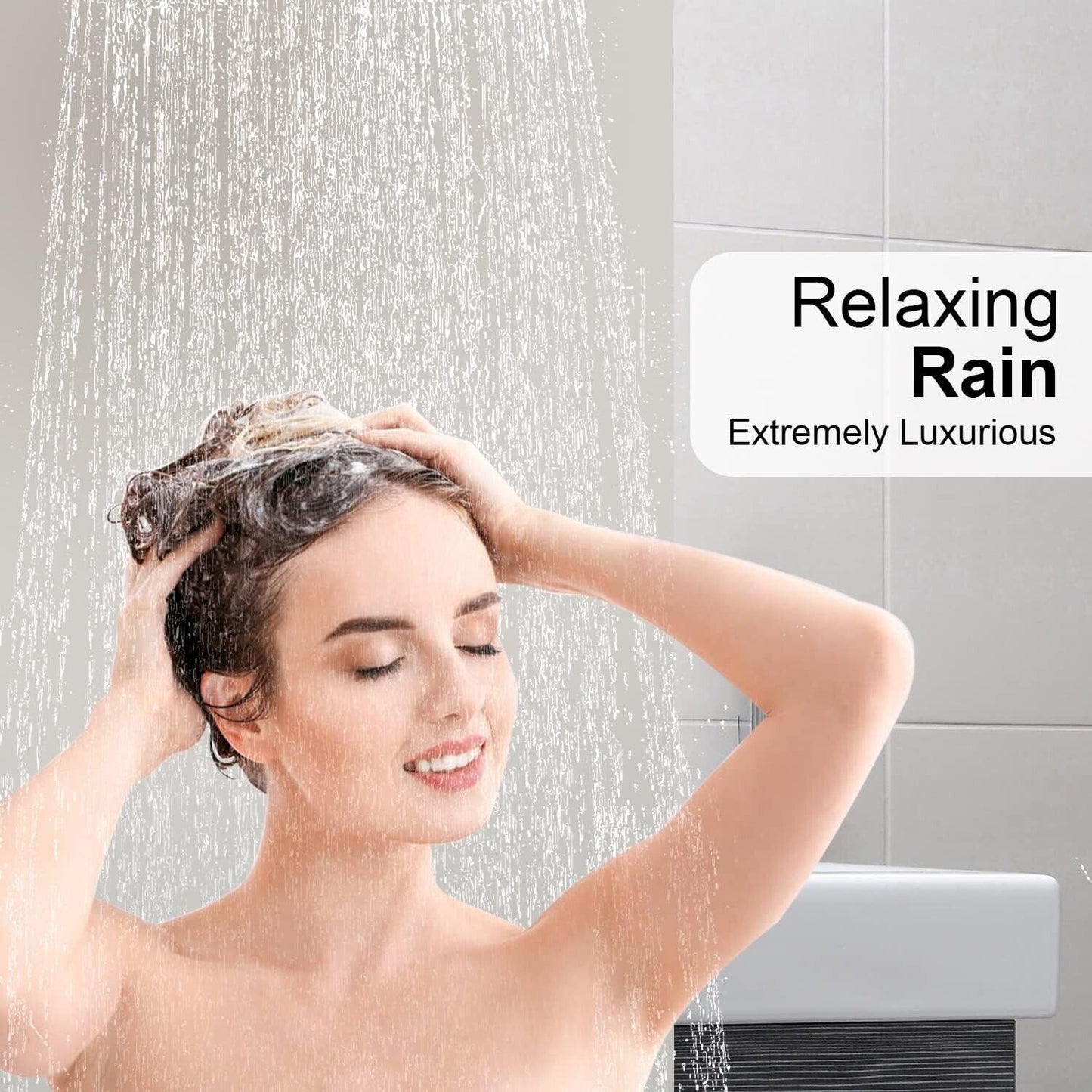 Single round Rain Shower Head, 9 Inches High-Pressure Rainfall Showerhead with