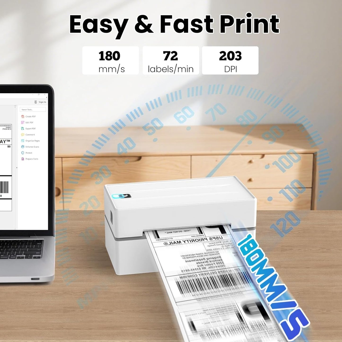 Bluetooth Thermal Label Printer, Wireless 4x6 Shipping Label Printers for Small