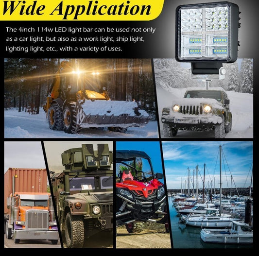 MUVKQC LED Tractor Lights,10PCS 4.5inch Square LED Work Light,177W 175000LM Spot