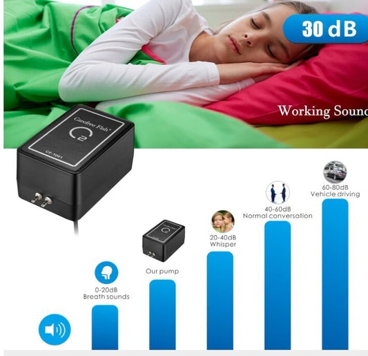 Carefree Fish 2 Air Outlets Air Pump Powerful Adjustable Oxygen 12W