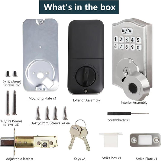 Keyless Smart Deadbolt – 3-in-1 Biometric, Keypad & Code Door Lock