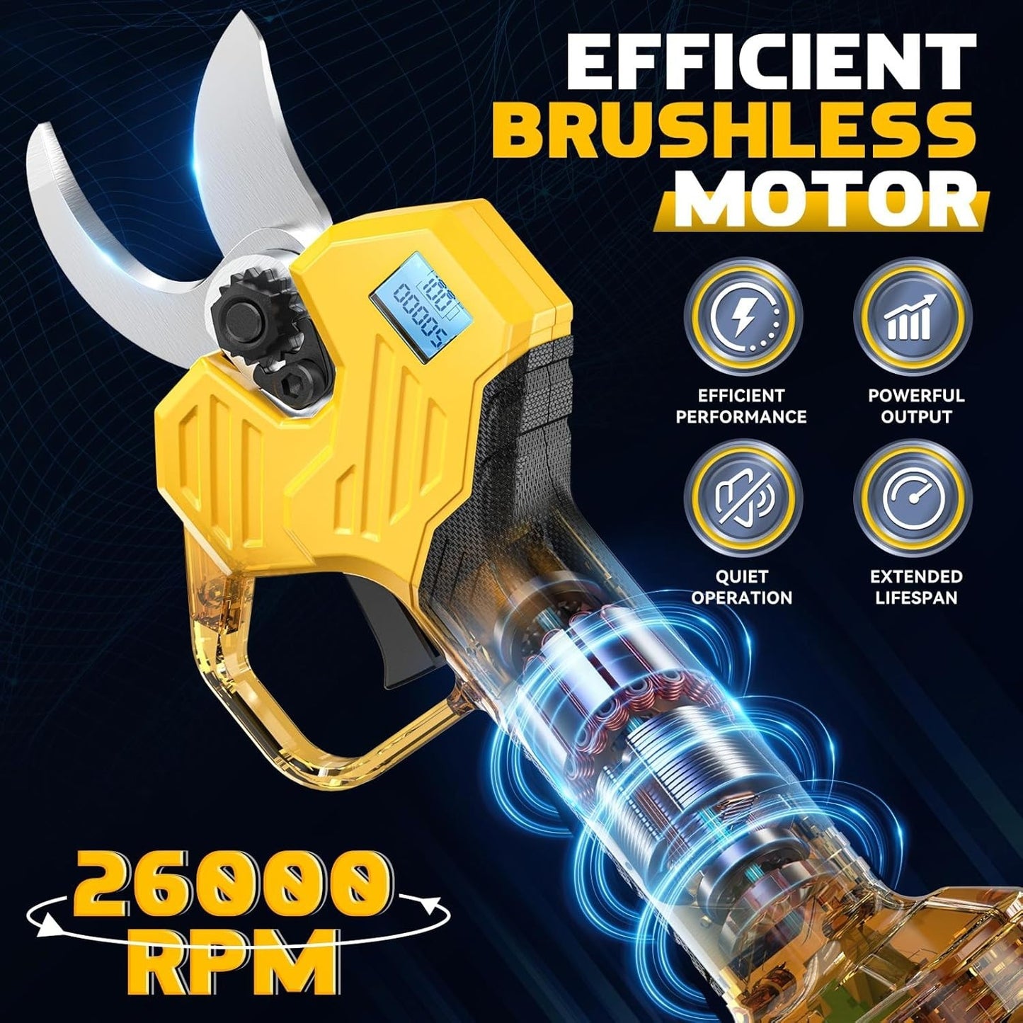 Cordless Electric Pruning Shears: 1.5-2 Inch Portable Shears Compatible DeWalt