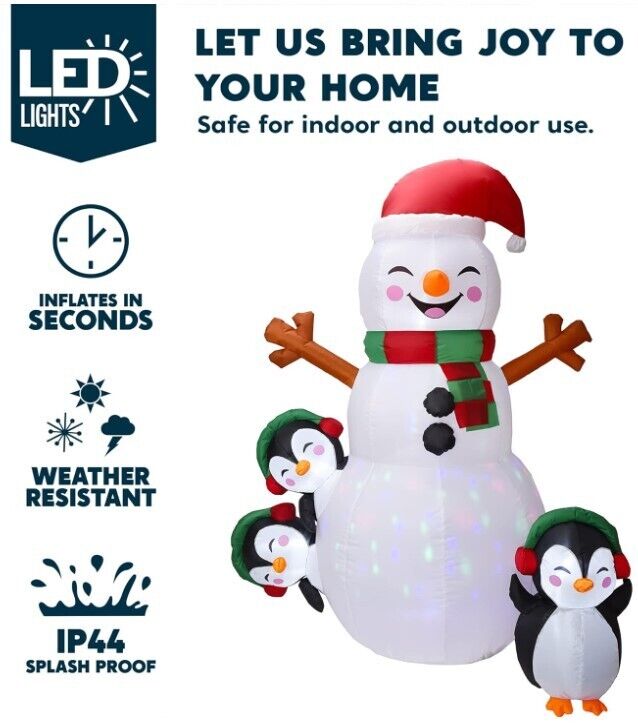 Joiedomi 6 FT Christmas Snowman Inflatable Outdoor Decoration with Build-in L...