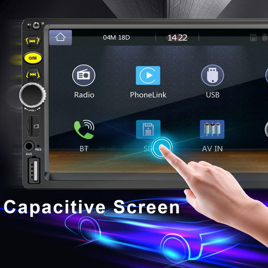 7 Double Din Touch Screen Car Radio with Apple CarPlay,7 Inch Bluetooth Car Ster