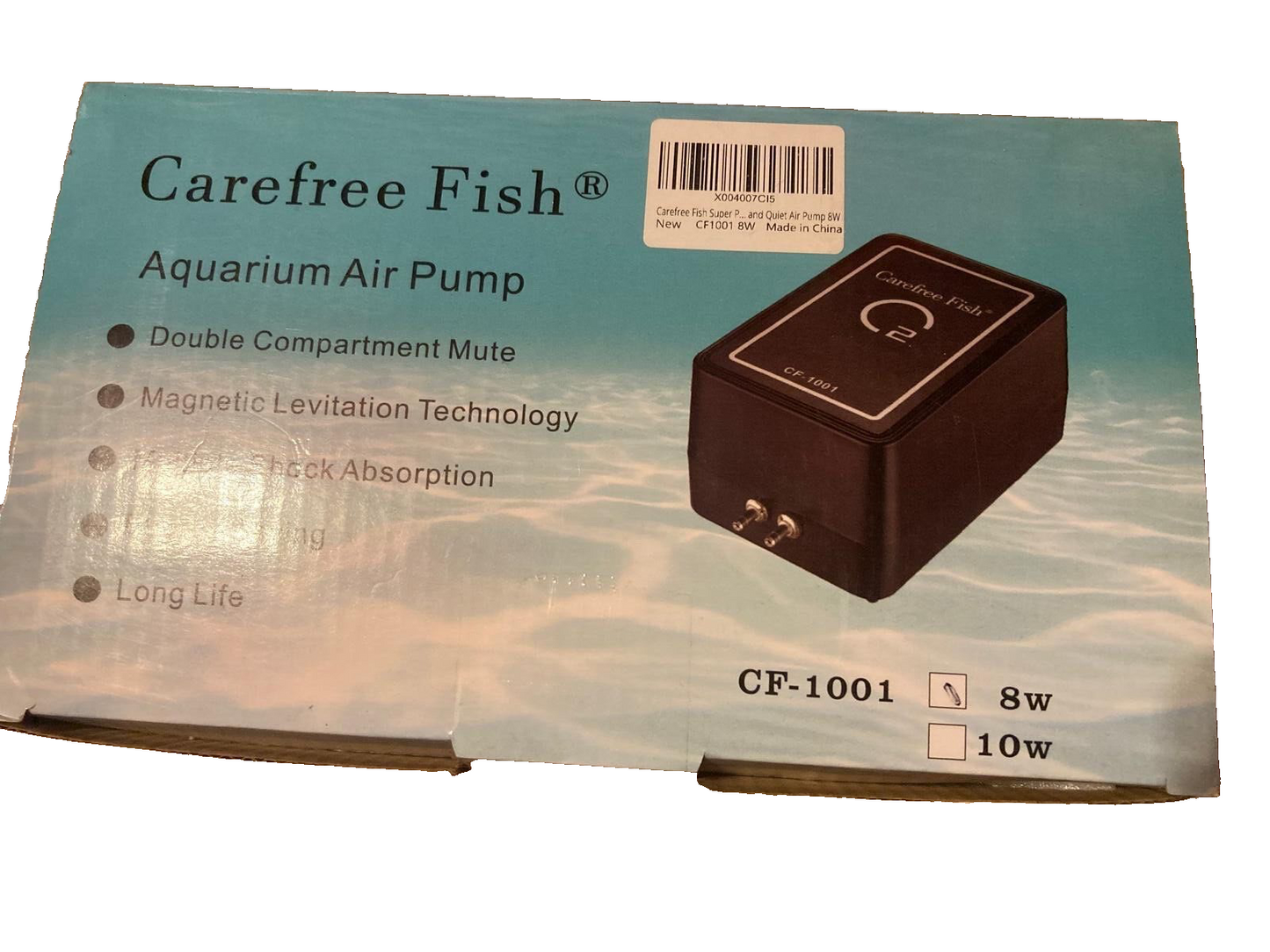 Carefree Fish 2 Air Outlets Air Pump Powerful Adjustable Oxygen 8 W
