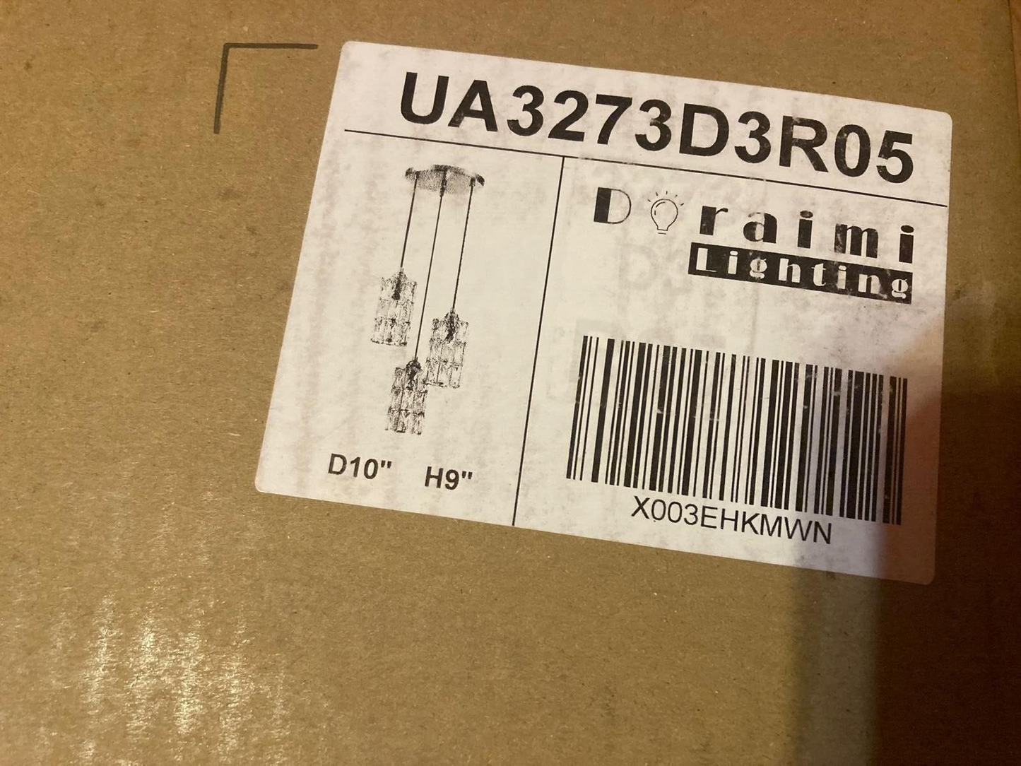 Doraimi Lighting 3 Light Crystal Ceiling Chandelier Light with Brushed Bronze