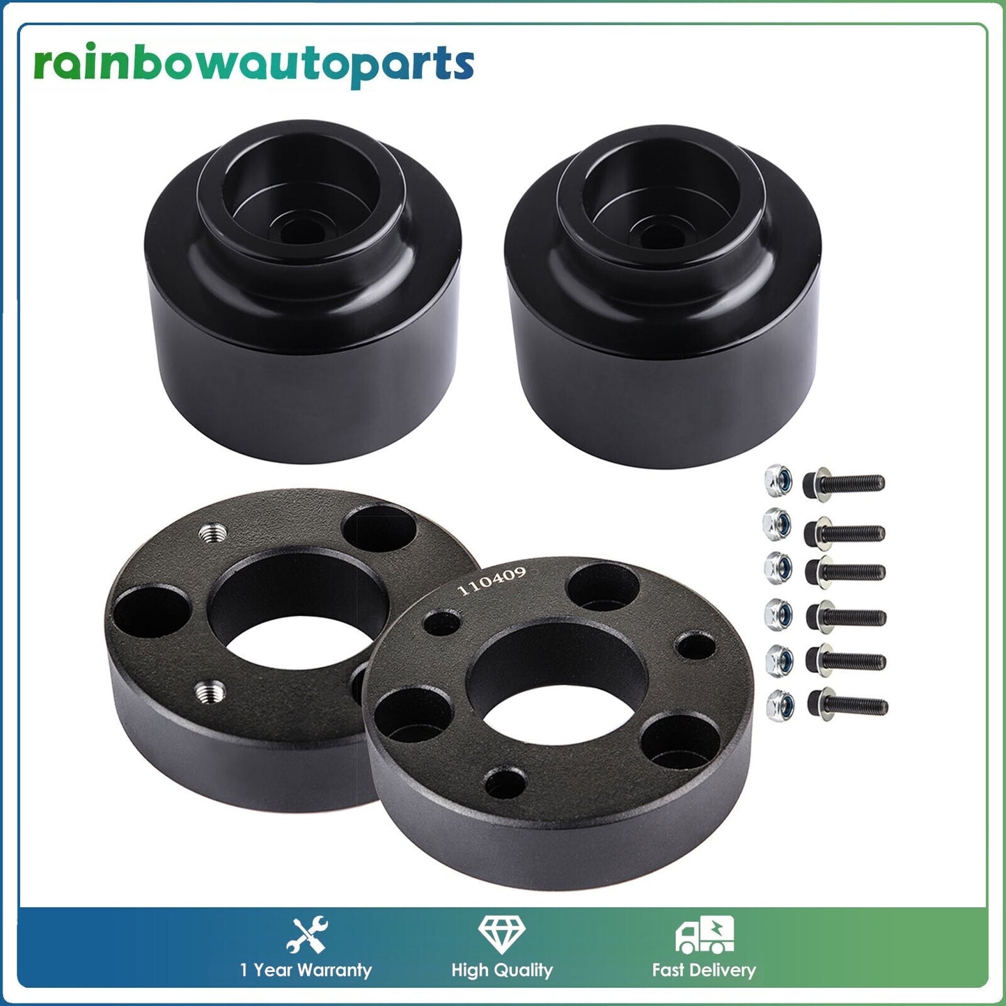 2" front +2" rear Full Lift Kit Leveling Kits for 2009-2024 Dodge Ram 1500 4WD