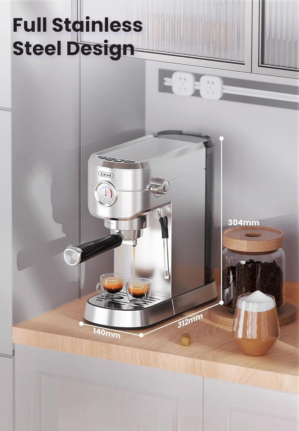 Gevi Espresso and Coffee Makers, Espresso Maker, Stainless Steel Commercial