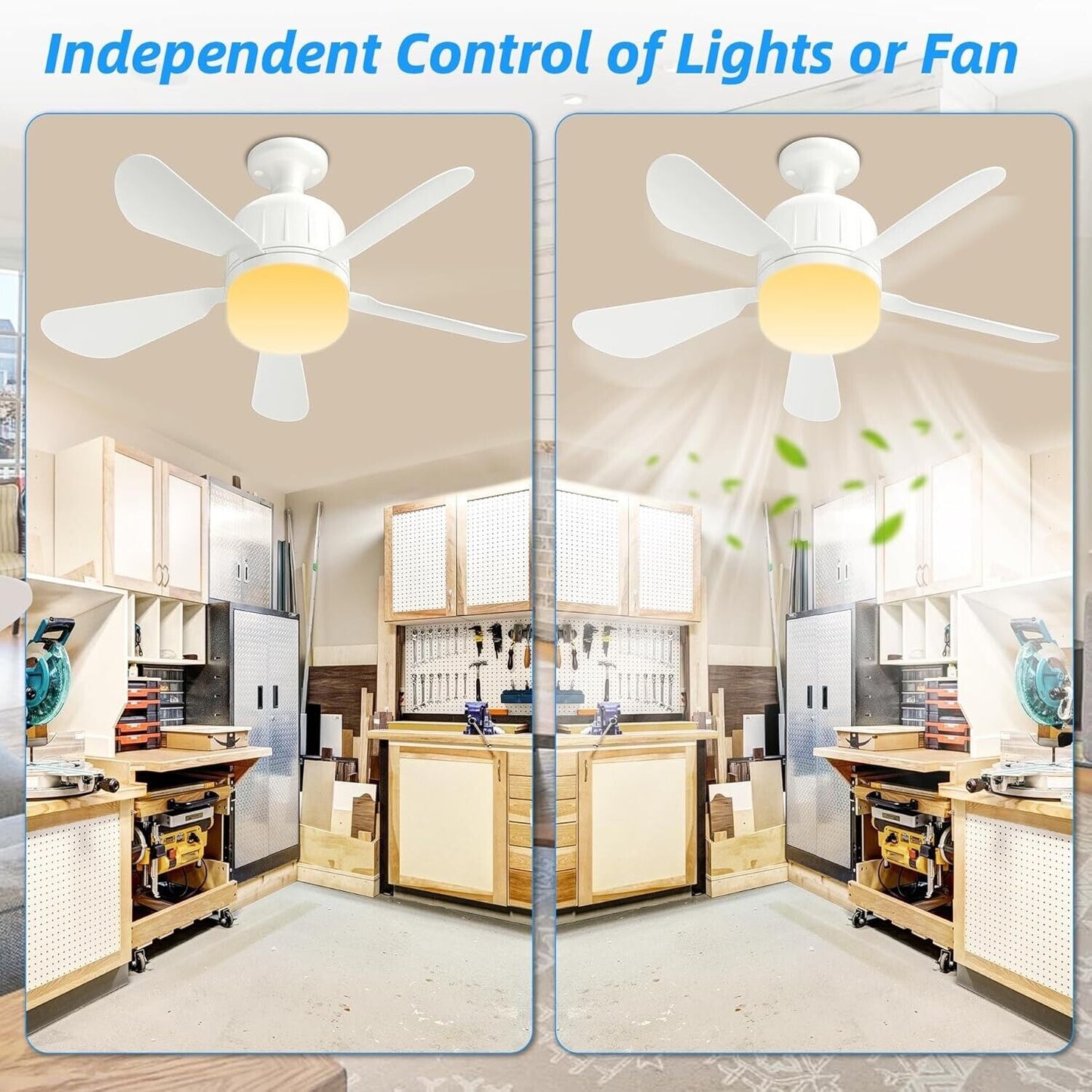 Socket Ceiling Fan Light with Remote Ceiling Fans pack of 2