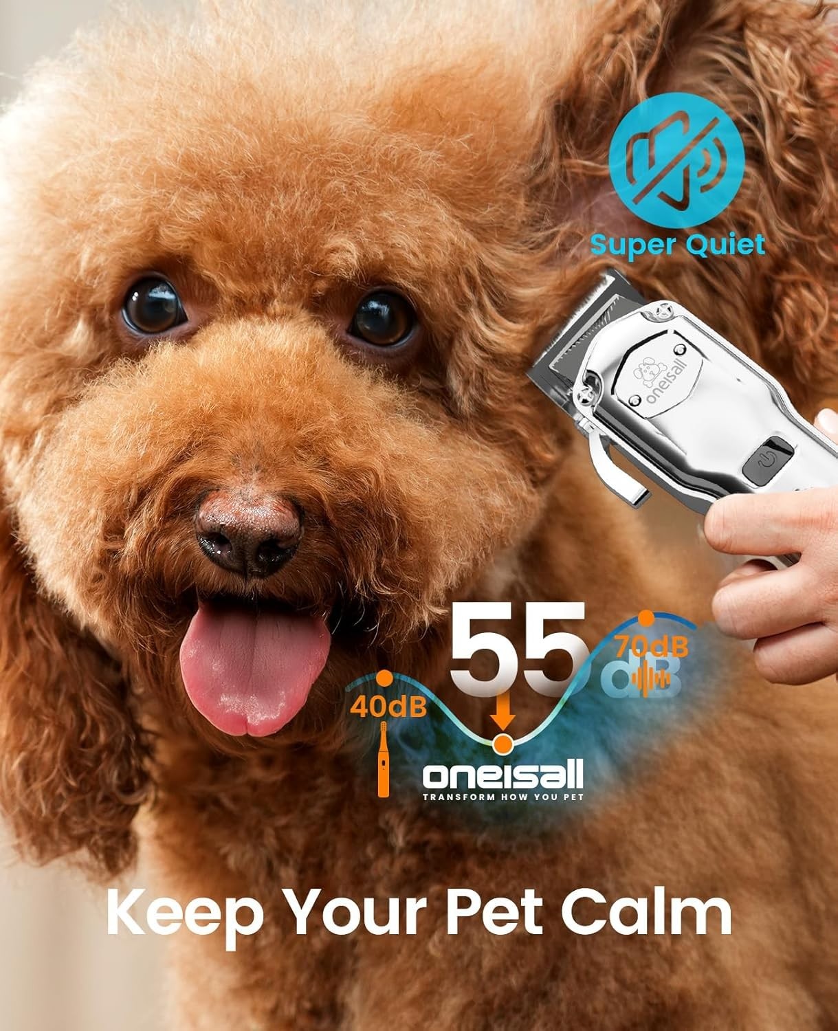 oneisall Dog Clippers for Grooming Thick Hair Professional,Cordless/Low Noise