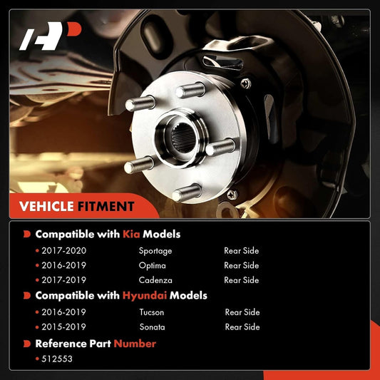 A-Premium Rear Wheel Bearing and Hub Assembly with ABS & 5-Lug