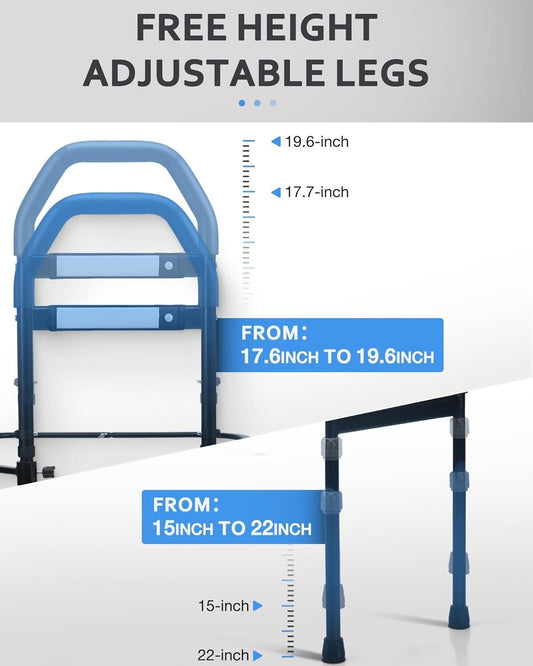 Bed Rail for Elderly, Safety Bed Rails with Motion Light & Storage Pocket, Bed R