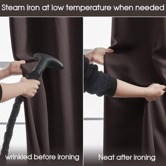 Rutterllow Two Layers Completely Blackout Curtains for Bedroom 52W x 72L Inch