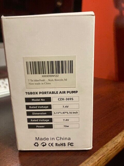 TGBOX CZK-3695 Tire Inflator Portable Air Compressor Rechargeable