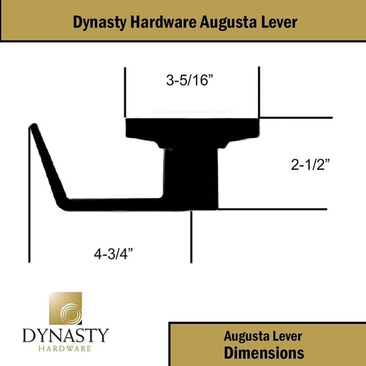 Dynasty Hardware AUG-30-26D Grade 2 Commercial Duty Passage Lever, ADA, Satin
