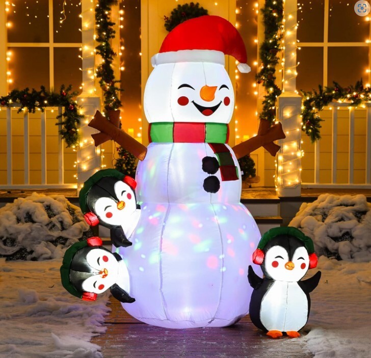 Joiedomi 6 FT Christmas Snowman Inflatable Outdoor Decoration with Build-in L...