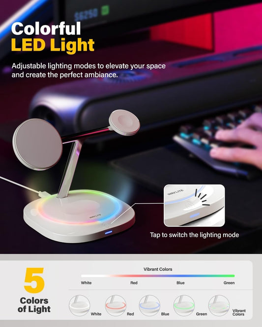 3 in 1 Magnetic Wireless Charger for Apple - Fast Charging Station Compatible