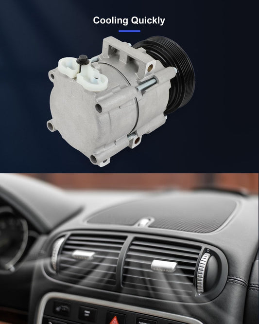 ECCPP A/C Compressor with Clutch 2003-2007 Fit for Ford Focus 2.0L 2.3L 2.5L AC