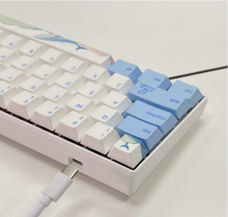 FKZ CXTECH X61 Sea Blue Theme Mechanical Keyboard,Outemu Hot Swap Switch Cherry