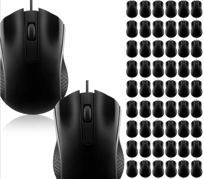 Hoteam Wired USB Mouse, 54 Pack, Black, Unisex
