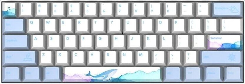 FKZ CXTECH X61 Sea Blue Theme Mechanical Keyboard,Outemu Hot Swap Switch Cherry