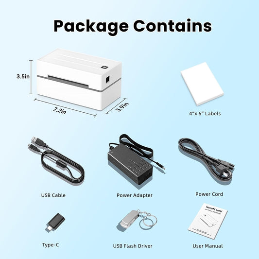 Bluetooth Thermal Label Printer, Wireless 4x6 Shipping Label Printers for Small