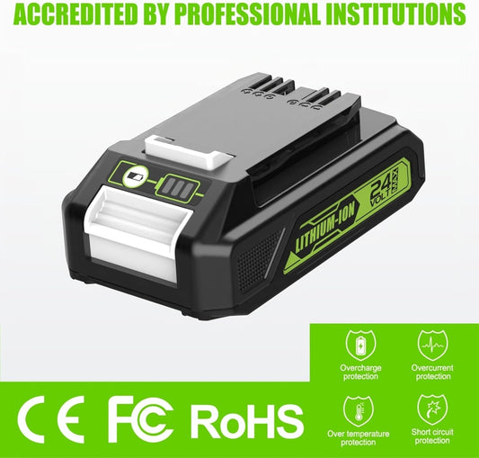 2Pack 24Volt Replacement Greenworks 24V Battery 3.5A, 29842 29852 29322