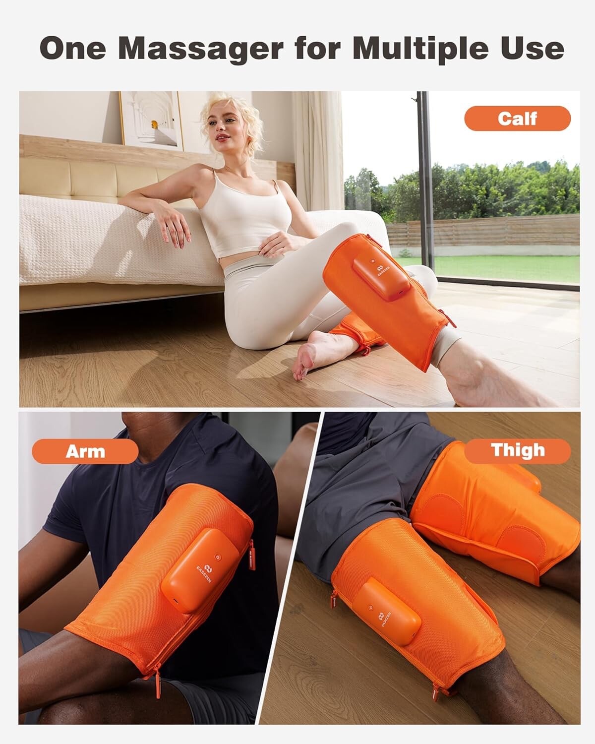 Cordless Calf Massager with Heat and Compression for Circulation and Restless Le