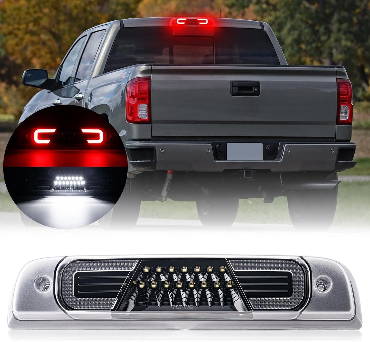 SHINEFIT LED High Mount 3rd Brake Light Replacement for 2014 2015 2016 2017 2018