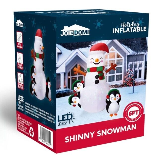 Joiedomi 6 FT Christmas Snowman Inflatable Outdoor Decoration with Build-in L...