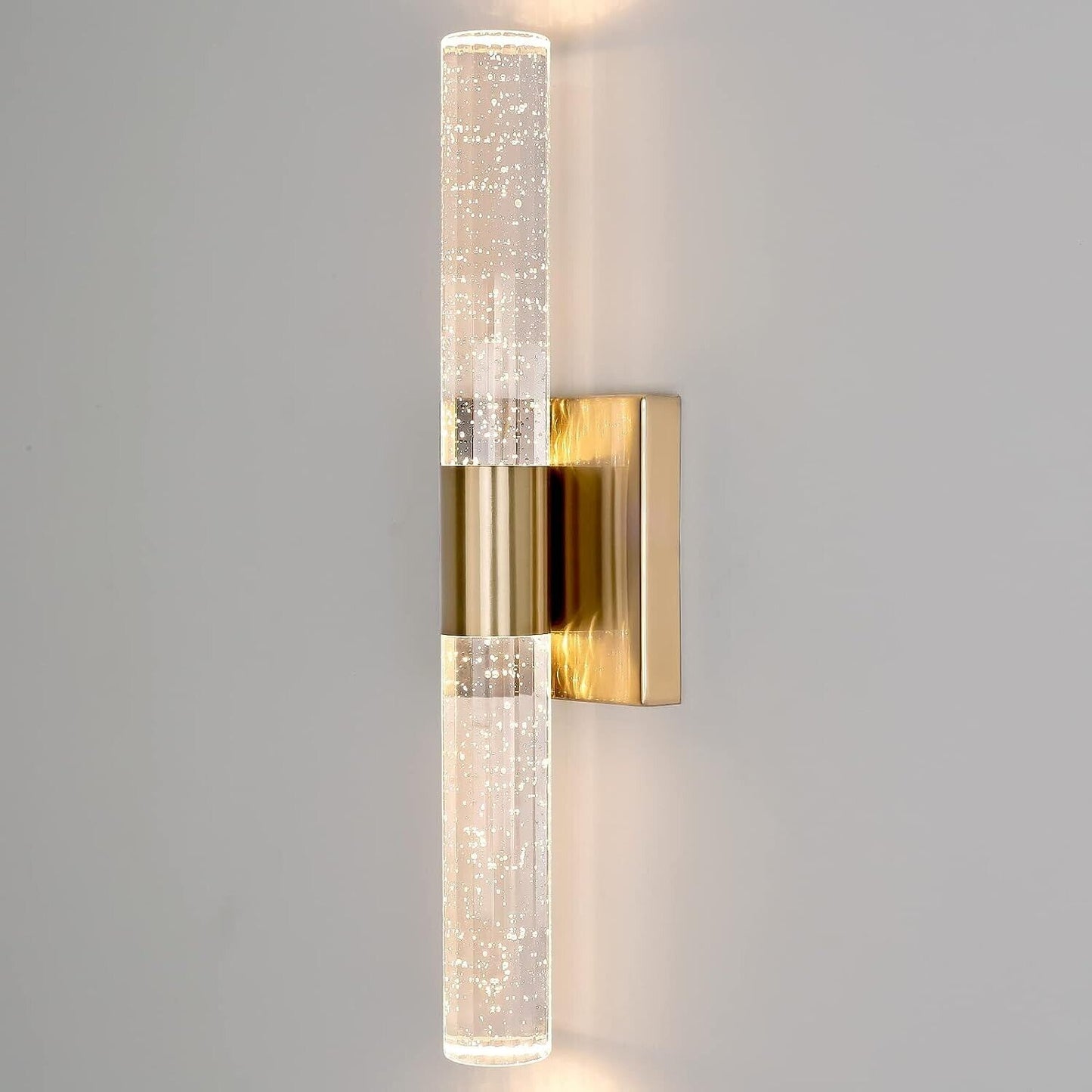 Modern 3000K LED Wall Sconce,Bathroom Vanity Light with Bubble Crystal,12W