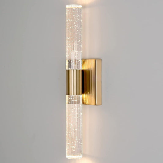 Modern 3000K LED Wall Sconce,Bathroom Vanity Light with Bubble Crystal,12W