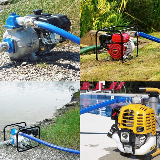 1.5" ID × 100 ft Pool Backwash Hose, Heavy Duty Reinforced Blue PVC Lay Flat ...