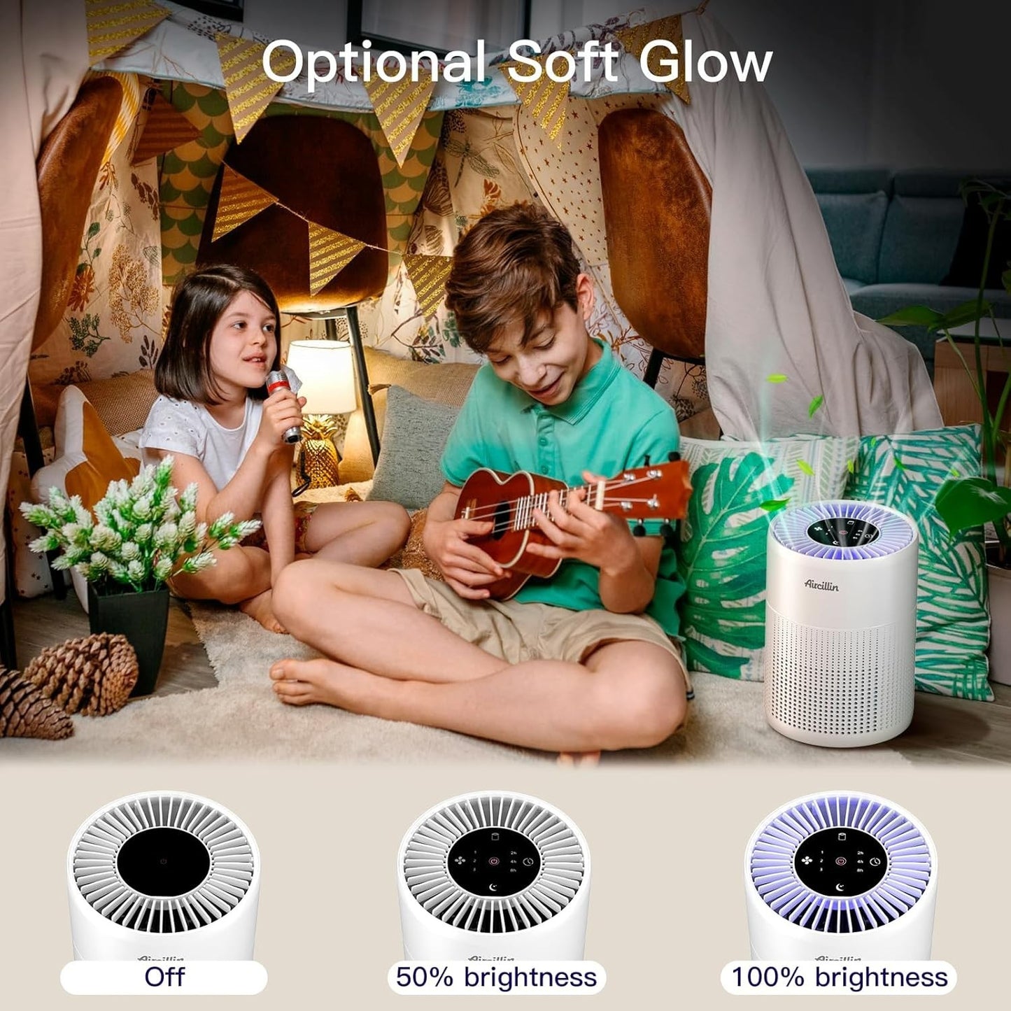 2 Pack Air Purifiers for Bedroom H13 True HEPA Air Filter Cleaner, Odor Eliminat