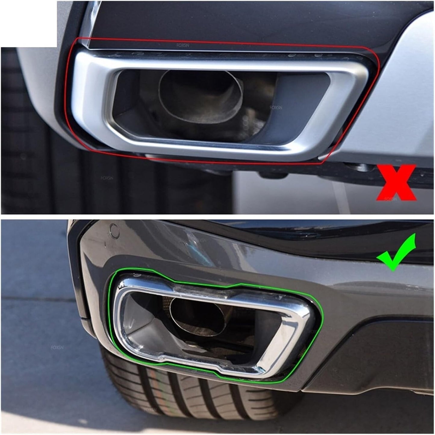 Stainless Steel 2pcs Car Tail Muffler Exhaust Pipe Output Cover Parts Trim Compa