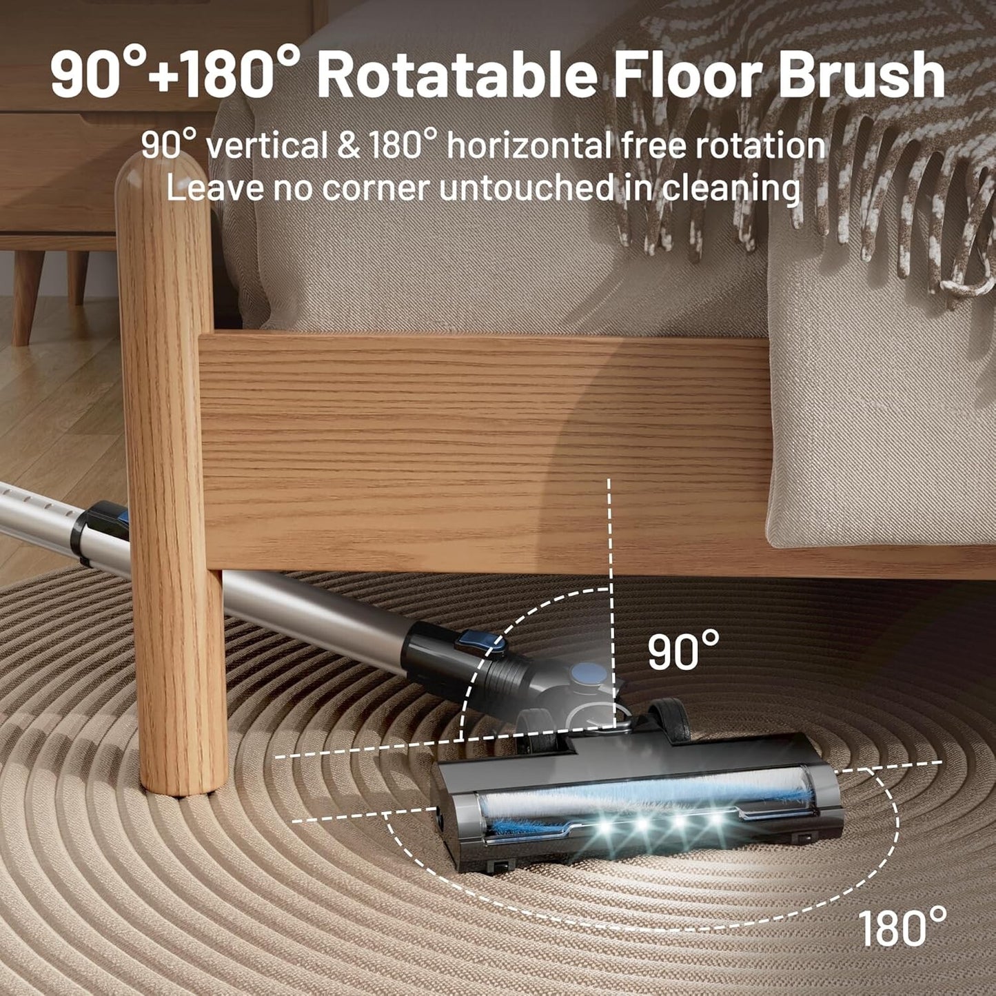 Cordless Vacuum Cleaner with Self-Standing, LED Screen Stick Vacuum Cleaners