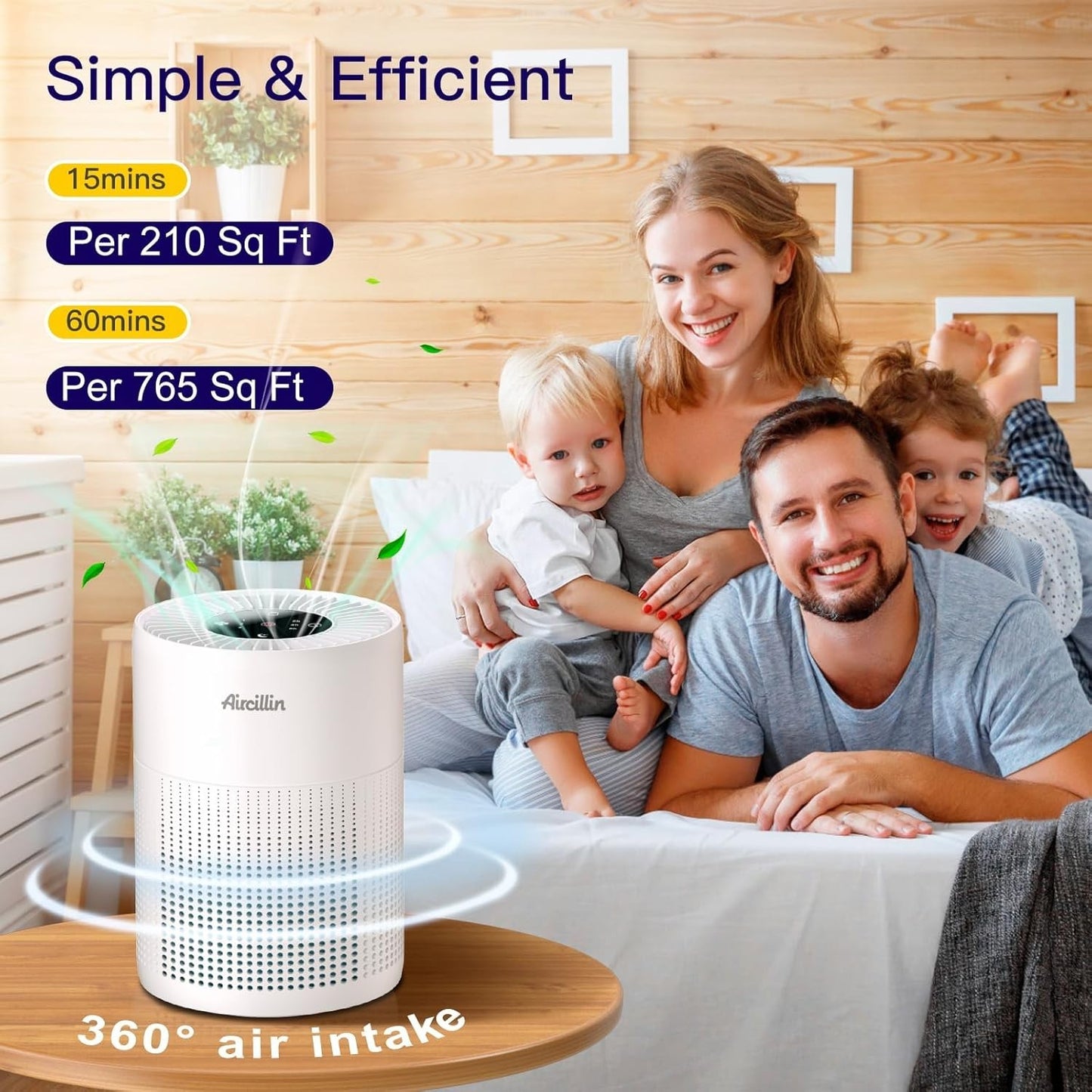 2 Pack Air Purifiers for Bedroom H13 True HEPA Air Filter Cleaner, Odor Eliminat