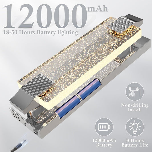 Battery Operated Wall Sconce Rechargeable Battery Powered 12000Mah Wall Light In