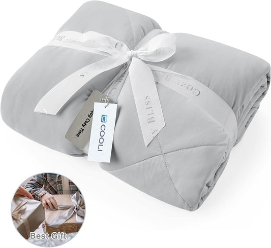 Cozy Bliss Cooling Comforter King Size, Cooling Blankets for Hot Sleepers and Ni