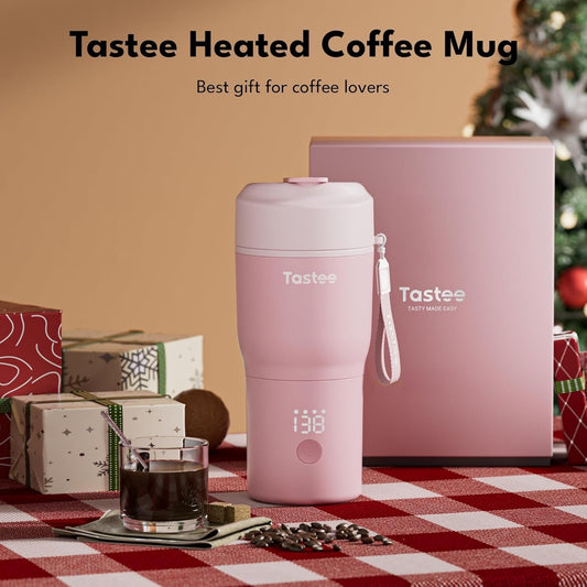 Tastee Heated Coffee Mug – 12oz Portable Travel Mug with 1℉ Precise Temperature